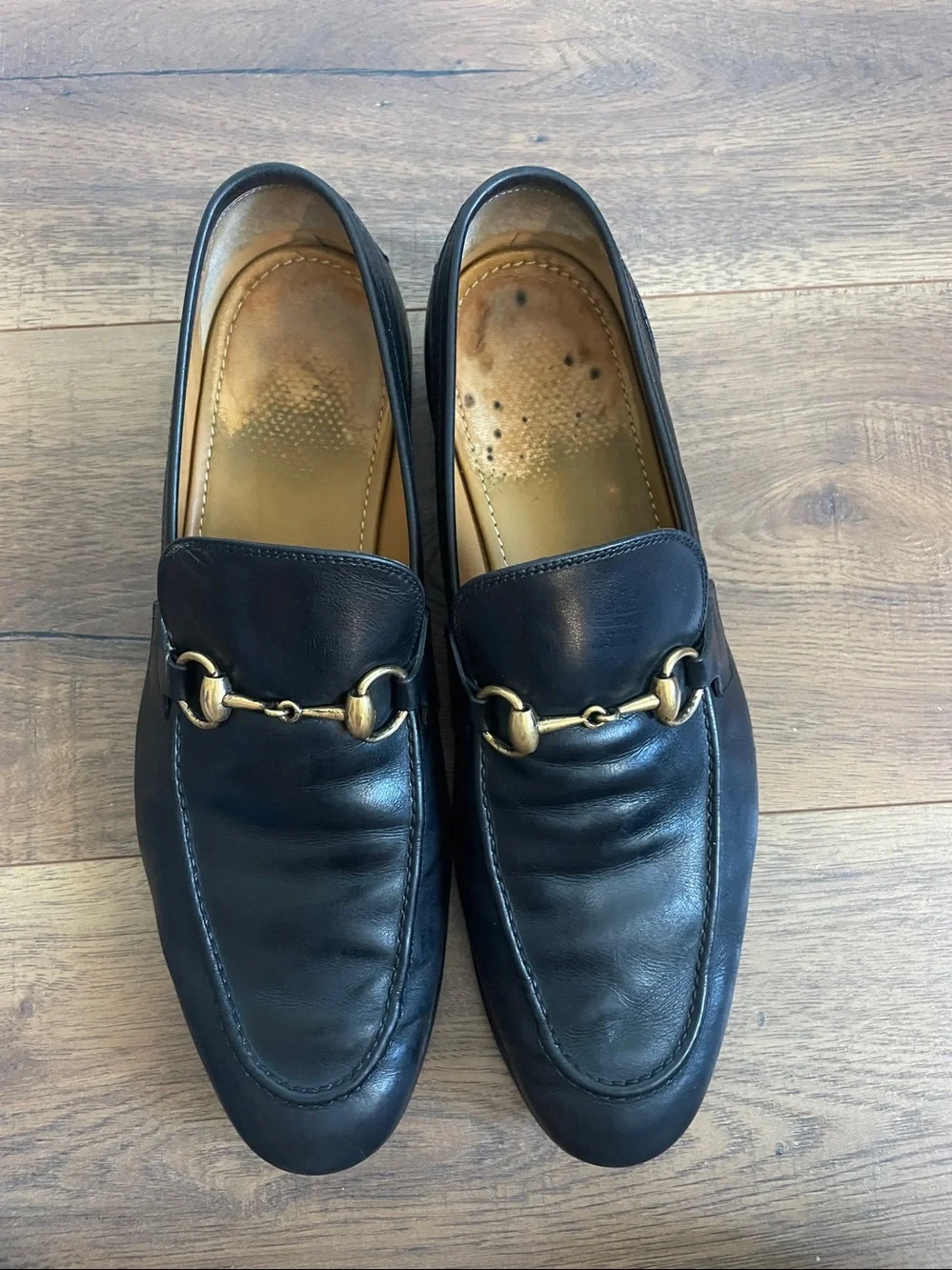 Gucci Men’s Jordaan Black Leather Loafers Size UK 8.5 US 9.5